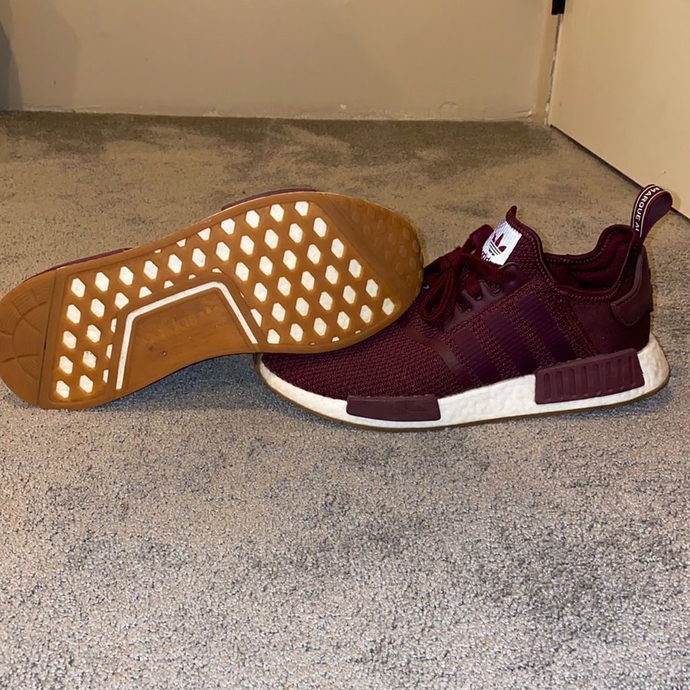 Burgundy Adidas NMDs